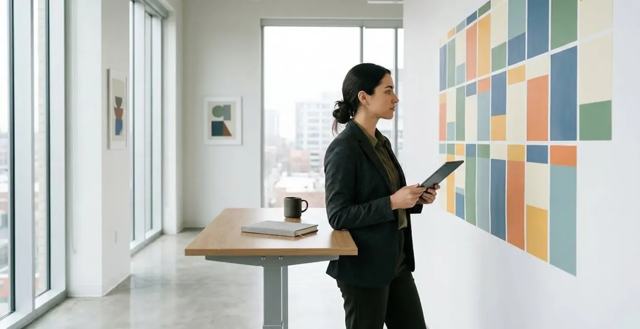 Alternant organisant son planning avec un calendrier mural montrant l'alternance entreprise-école