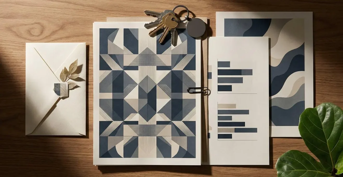 Documents de location soigneusement organisés sur une table avec clés d'appartement