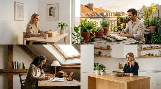 Une équipe diversifiée travaillant en harmonie à distance depuis différents environnements