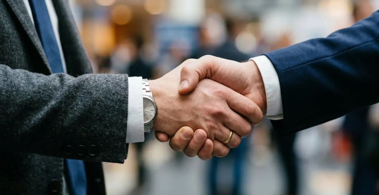 Échange dynamique entre un candidat et un recruteur sur un stand de forum emploi