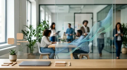 Interface utilisateur moderne avec indicateurs de performance et croissance du chiffre d'affaires